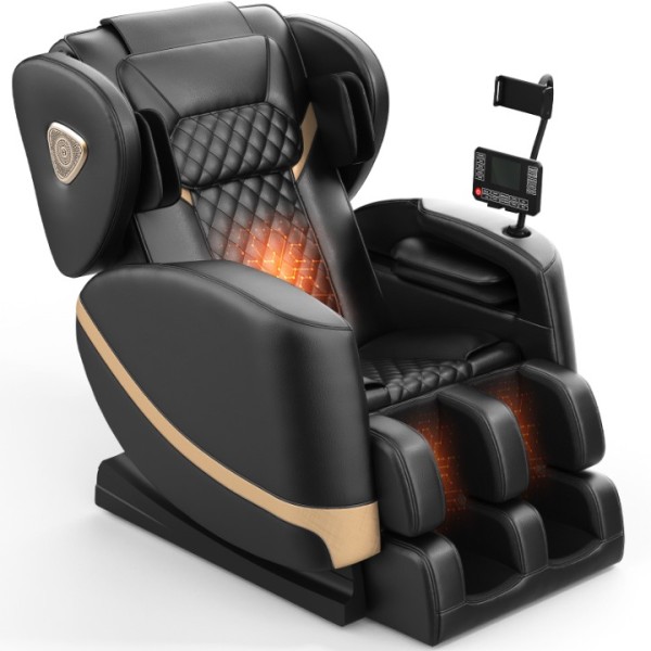 2025 Massage Chair Full Body, Zero Gravity Massage Chair with 10 Fix Rollers, Heating, Foot Massage, Auto Modes, Bluetooth Speaker, Touch Screen Controller (Black)